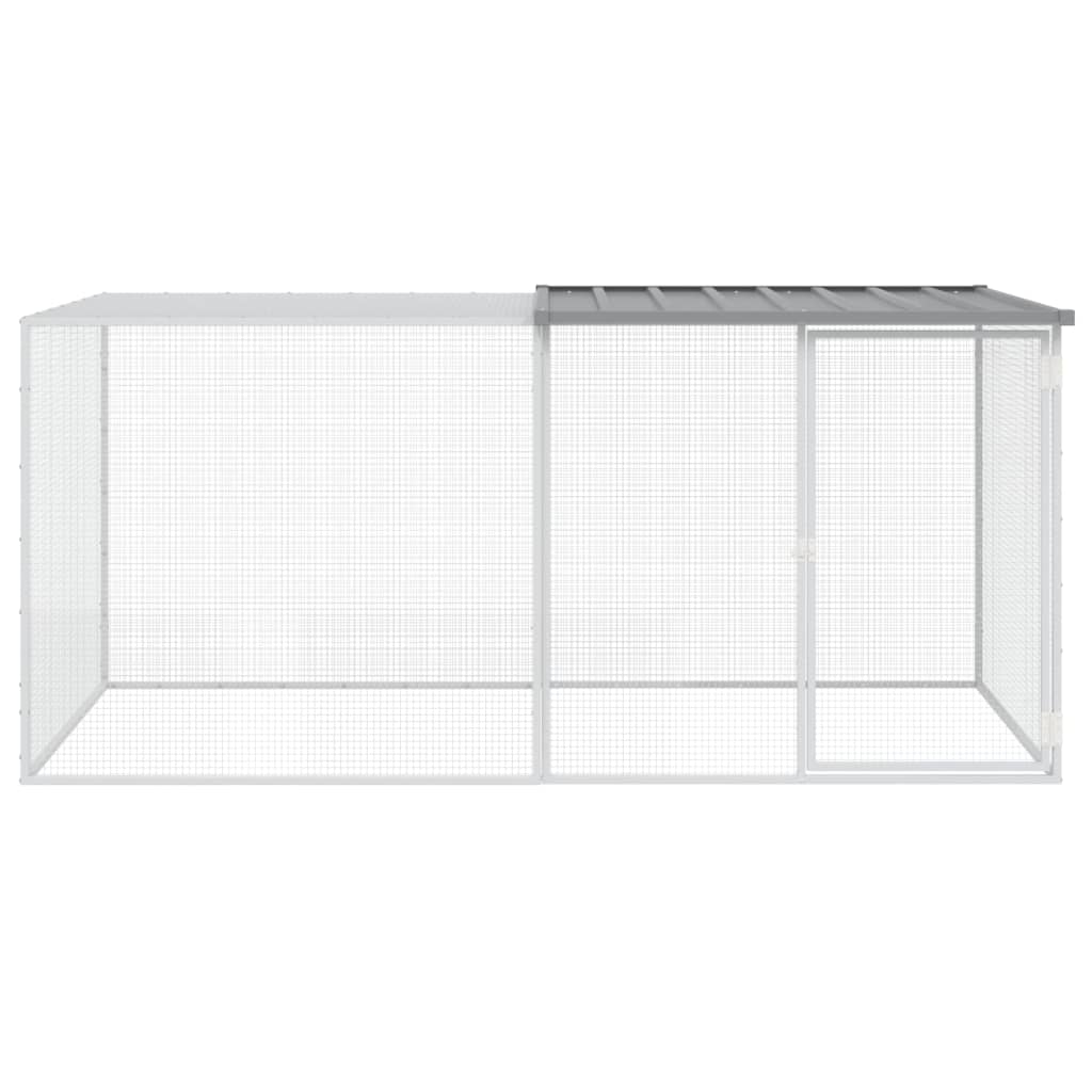 VidaXL Kippenhok met dak 203x98x90 cm gegalvaniseerd staal lichtgrijs