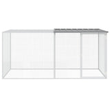 VidaXL Kippenhok met dak 203x98x90 cm gegalvaniseerd staal lichtgrijs