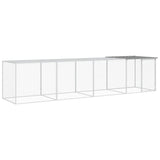 VidaXL Kippenhok met dak 403x98x90 cm gegalvaniseerd staal lichtgrijs