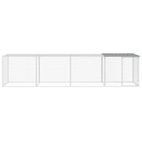 VidaXL Kippenhok met dak 403x98x90 cm gegalvaniseerd staal lichtgrijs