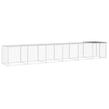 VidaXL Kippenhok met dak 603x98x90 cm gegalvaniseerd staal lichtgrijs