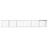 VidaXL Kippenhok met dak 603x98x90 cm gegalvaniseerd staal lichtgrijs