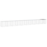 VidaXL Kippenhok met dak 1003x98x90 cm gegalvaniseerd staal lichtgrijs