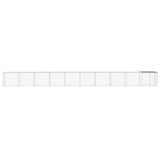 VidaXL Kippenhok met dak 1003x98x90 cm gegalvaniseerd staal lichtgrijs