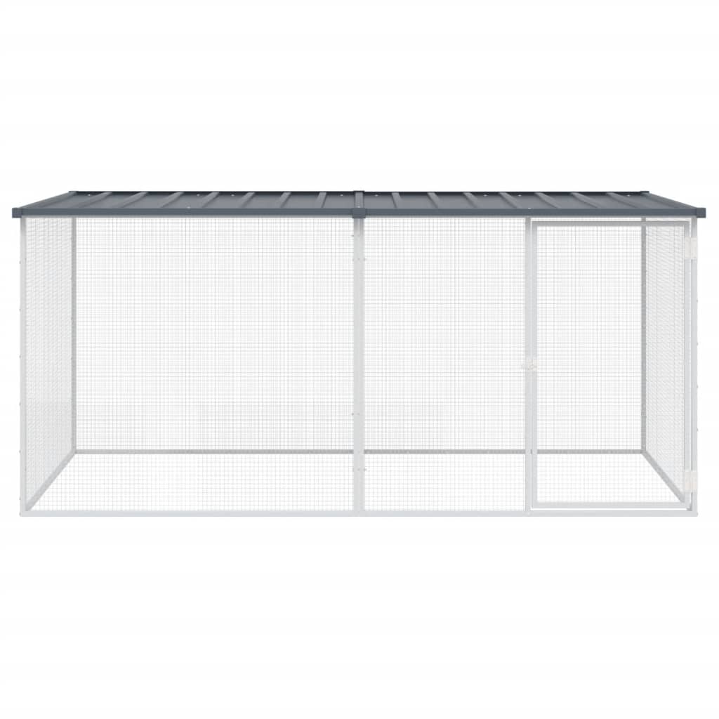 VidaXL Kippenhok met dak 203x98x90 cm gegalvaniseerd staal antraciet