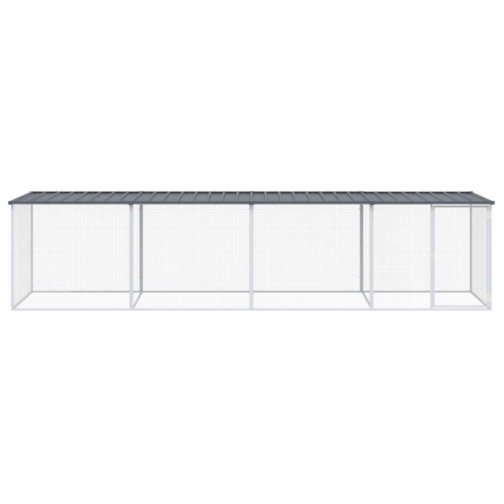 VidaXL Kippenhok met dak 403x98x90 cm gegalvaniseerd staal antraciet