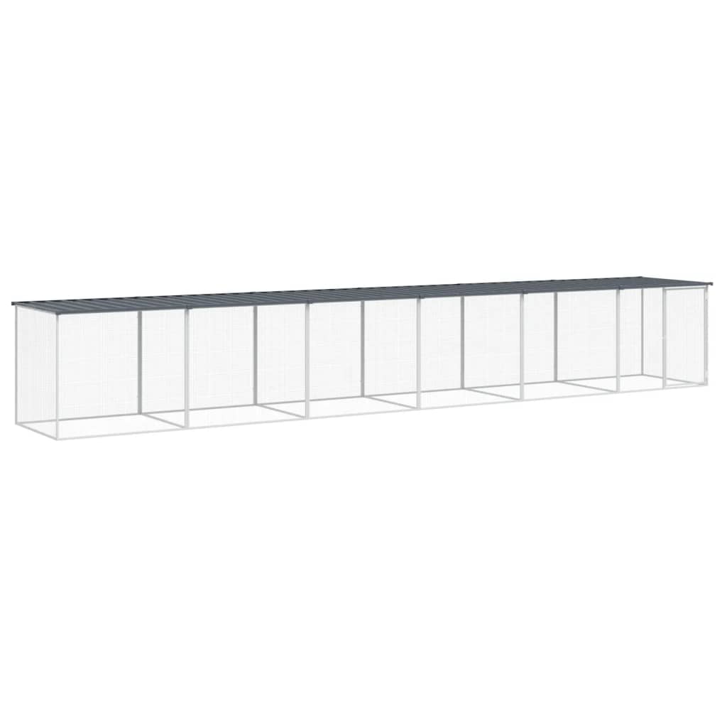 VidaXL Kippenhok met dak 603x98x90 cm gegalvaniseerd staal antraciet