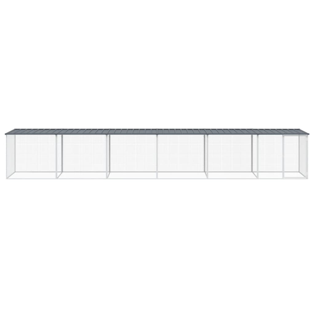 VidaXL Kippenhok met dak 603x98x90 cm gegalvaniseerd staal antraciet