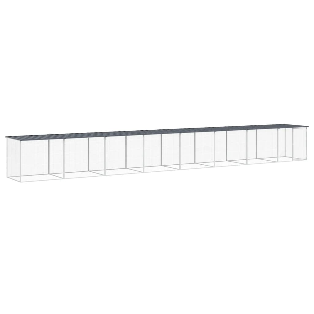 VidaXL Kippenhok met dak 803x98x90 cm gegalvaniseerd staal antraciet