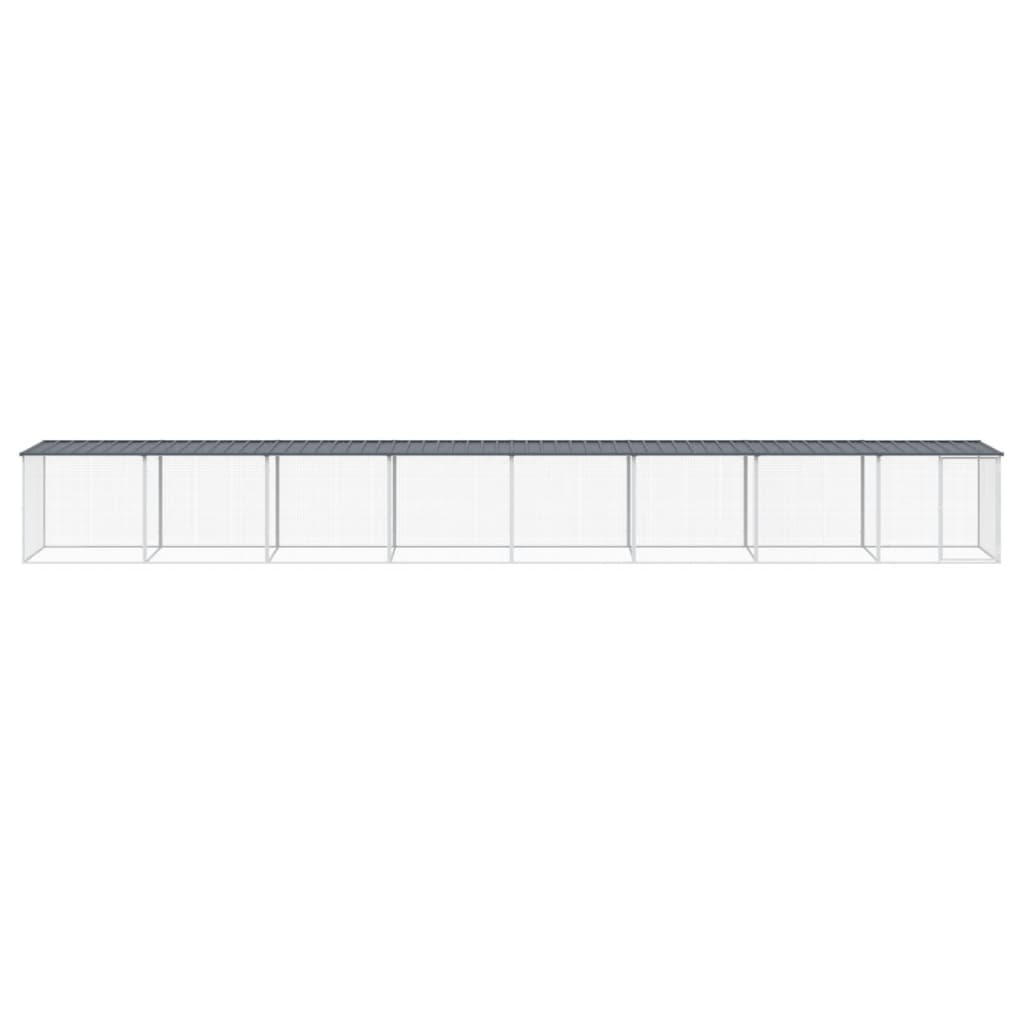 VidaXL Kippenhok met dak 803x98x90 cm gegalvaniseerd staal antraciet