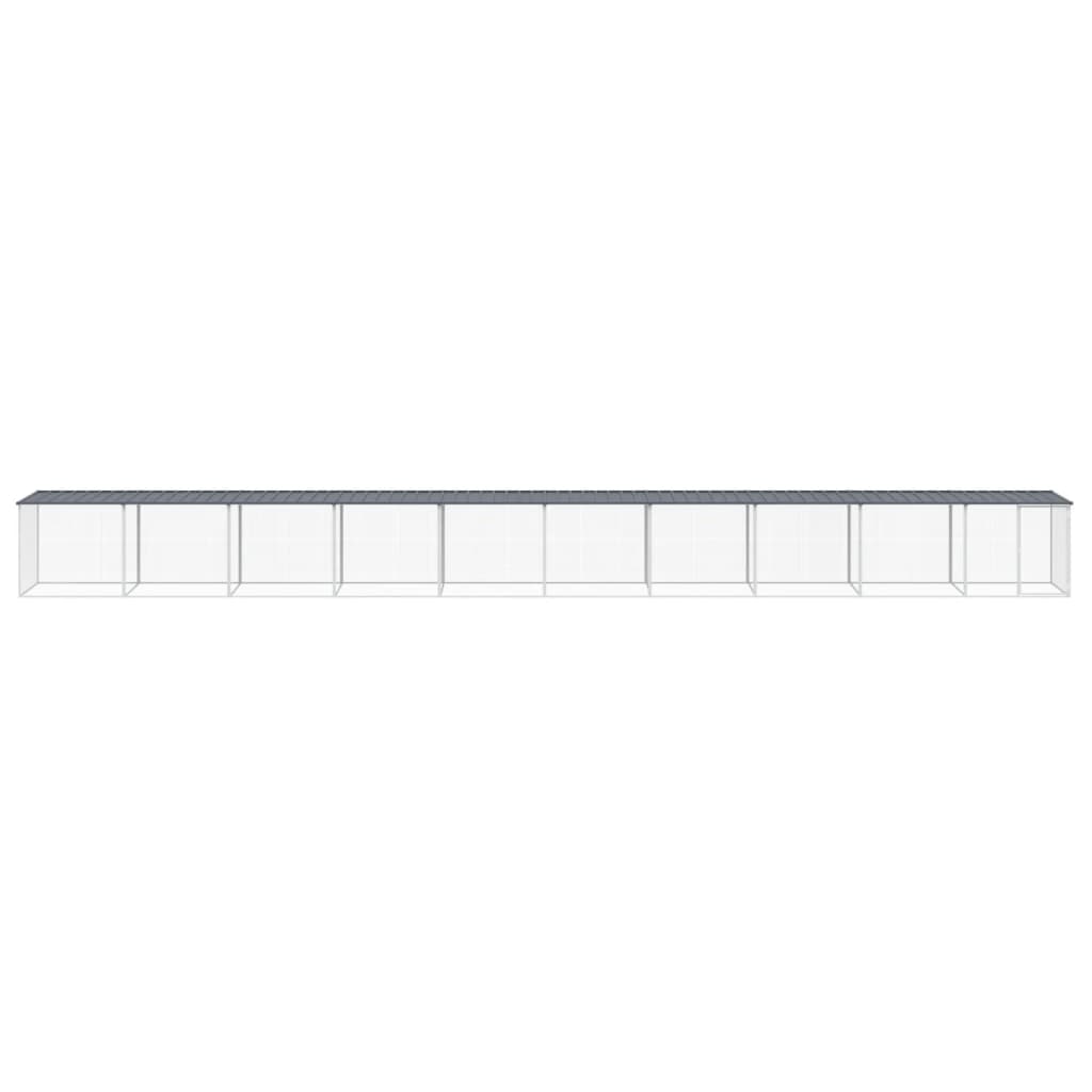 VidaXL Kippenhok met dak 1003x98x90 cm gegalvaniseerd staal antraciet