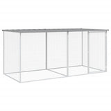 VidaXL Kippenhok met dak 203x98x90 cm gegalvaniseerd staal lichtgrijs