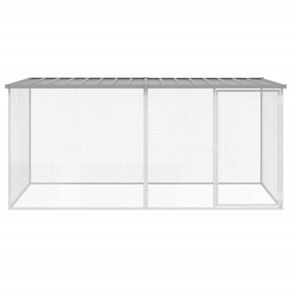 VidaXL Kippenhok met dak 203x98x90 cm gegalvaniseerd staal lichtgrijs