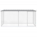 VidaXL Kippenhok met dak 203x98x90 cm gegalvaniseerd staal lichtgrijs