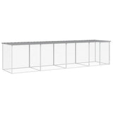 VidaXL Kippenhok met dak 403x98x90 cm gegalvaniseerd staal lichtgrijs