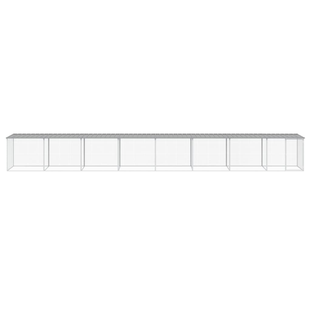 VidaXL Kippenhok met dak 803x98x90 cm gegalvaniseerd staal lichtgrijs