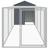 VidaXL Kippenhok met ren 117x405x123 cm gegalvaniseerd staal antraciet