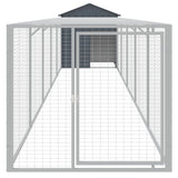 VidaXL Kippenhok met ren 117x609x123 cm gegalvaniseerd staal antraciet
