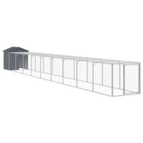 VidaXL Kippenhok met ren 117x1017x123 cm staal antracietkleurig
