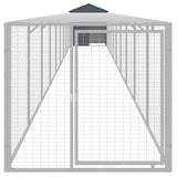 VidaXL Kippenhok met ren 117x1017x123 cm staal antracietkleurig