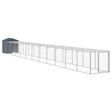 VidaXL Kippenhok met ren 117x1221x123 cm staal antracietkleurig