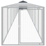VidaXL Kippenhok met ren 117x1221x123 cm staal antracietkleurig