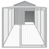 VidaXL Kippenhok met ren 117x405x123 cm staal lichtgrijs