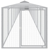 VidaXL Kippenhok met ren 117x1221x123 cm staal lichtgrijs