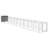 VidaXL Hondenhok met ren 110x1221x110 cm staal antracietkleurig