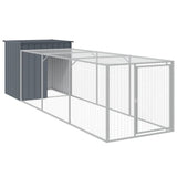 VidaXL Kippenhok met ren 110x405x110 cm gegalvaniseerd staal antraciet