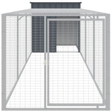 VidaXL Kippenhok met ren 110x405x110 cm gegalvaniseerd staal antraciet