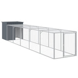 VidaXL Kippenhok met ren 110x609x110 cm gegalvaniseerd staal antraciet