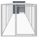 VidaXL Kippenhok met ren 110x609x110 cm gegalvaniseerd staal antraciet