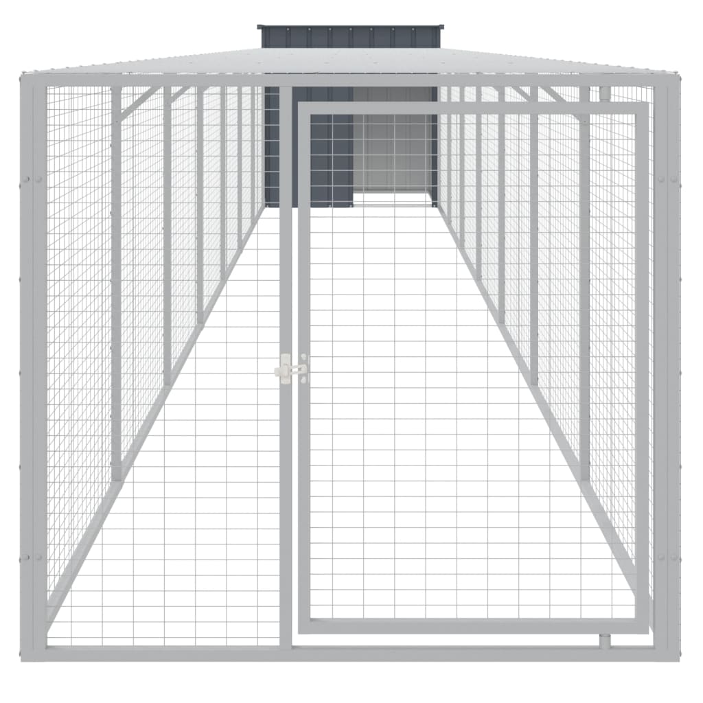 VidaXL Kippenhok met ren 110x813x110 cm gegalvaniseerd staal antraciet