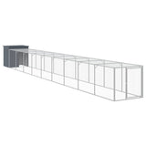 VidaXL Kippenhok met ren 110x1017x110 cm staal antraciet