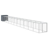 VidaXL Kippenhok met ren 110x1221x110 cm staal antracietkleurig