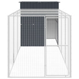 VidaXL Kippenhok met ren 165x455x181 cm gegalvaniseerd staal antraciet