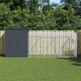 VidaXL Kippenhok met ren 165x455x181 cm gegalvaniseerd staal antraciet