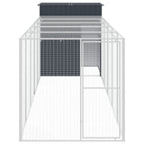 VidaXL Kippenhok met ren 165x659x181 cm gegalvaniseerd staal antraciet