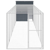 VidaXL Kippenhok met ren 165x863x181 cm gegalvaniseerd staal antraciet