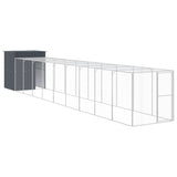 VidaXL Kippenhok met ren 165x1067x181 cm staal antraciet