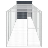 VidaXL Kippenhok met ren 165x1067x181 cm staal antraciet