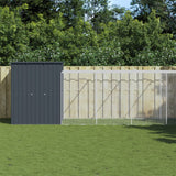 VidaXL Kippenhok met ren 165x1067x181 cm staal antraciet