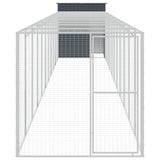 VidaXL Kippenhok met ren 165x1271x181 cm staal antraciet