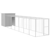 VidaXL Kippenhok met ren 165x863x181 cm gegalvaniseerd staal grijs
