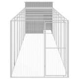 VidaXL Kippenhok met ren 165x863x181 cm gegalvaniseerd staal grijs
