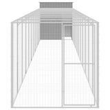 VidaXL Kippenhok met ren 165x1271x181 cm staal lichtgrijs