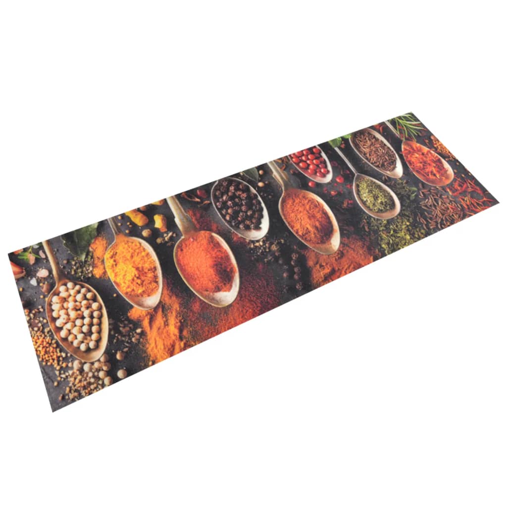 Vidaxl keukenmat wasbaar lepel- en kruidenprint 60x180 cm fluweel