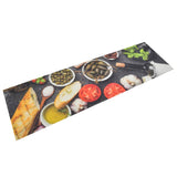 Vidaxl keukenmat wasbaar wijn- en dinerprint 45x150 cm fluweel