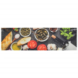 Vidaxl keukenmat wasbaar wijn- en dinerprint 45x150 cm fluweel
